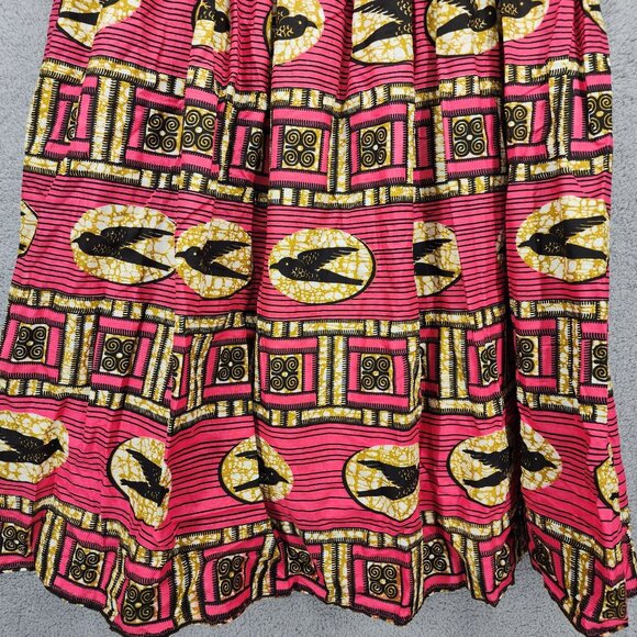 Li Li's Creations African Bird Print Midi‎ Skirt Women's Large Cotton Multicolor - Picture 5 of 11